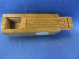Dovetailed Wooden Box “Butterfield & Co. Div. Union Twist Drill Co” 3” L 1” Sq Ends –  Top Slides op