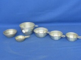 Vintage Aluminum 4 Measuring Cup Set with additional 1” Oz Level Full” Measure Cup