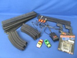 AFX Slot Cars! - 2 Cars & Tune Up Kit, Power & Controls Track (10 Straight & 4 Outside Curves Left &