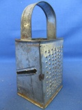 Small Tin Grater – Homemade? – Stands 6” T including handle
