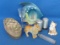 Mixed Lot of Smalls: Painted Box – Ceramic Dog & Frame made in Japan – Crystal Cordial