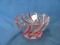 Clear & Cranberry Swirl Bowl – 2 1/2” T – 4 1/4” D – No Chips or Cracks