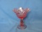 Fenton Dark Pink Thumb Print Ruffled Vase – 6” T – No Chips or Cracks