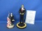 2 Figurines: 7 1/2” Tall Obama 44th President Commemorative Ltd. ed. & 5 1/2” T Lincoln & Flag