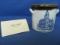 Stoneware Crock “Swift County Court House Benson Minn. 1898-1998” by Joseph J  B??? w/ Card