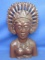 Vintage Wood Carving – Bust of a  Balinese Dancer 10” Tall 5” W 2 1/2” Deep Appx