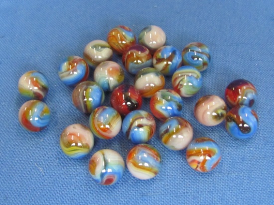 JABO “Ghost Superman” Glass Marbles – Lot of 25 – Made in USA