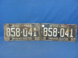 1953 Minnesota License Plates – Pair – As Shown