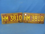 1955 Minnesota License Plates – Pair – As Shown