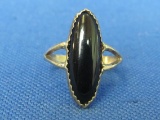 Sterling Silver Ring w Onyx – size 8.25 – Total weight is 2.9 grams