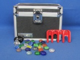 Vaultz Locking Box (No Key) – Vintage Plastic Coin Holder – Decorative Glass Rocks