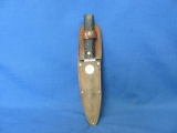 Imperial Hunting Knife & Leather Sheath – 8 3/4” L – Wear – Sheath Has Wear