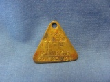 1922 Brass Dog Tag License #478 – Pierce County WI – 1 1/8” L – As Shown