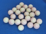 25 Marble King Burmese Glass Marbles – Glow under black light – Made in USA