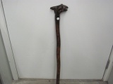 Wood Cane With Some Sort of Animal/Creature Head – 34 3/4” L – Some Chips