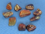 10 Pieces of Polished  Tiger's Eye Stones – About 1 to 1 1/2” long – As shown