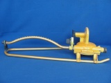 Vintage Nelson Oscillating Lawn Water Sprinkler – Metal – Deep Yellow – 22 1/2” long