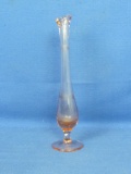 Pale-Pink Glass Bud Vase – Unmarked – 9 ½” Tall – Good Condition -