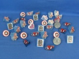 Large Lot of Children's Plastic Rings from Cupcakes, Etc. - Captain America – Spiderman -
