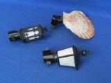 Unique Night-Lights – 2 Shaped Like Old Street Lamps – 1 Seashell Glued to Bulb -