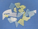 20 Pieces of Sea Glass – Blue, Green, White – Longest piece is about 1 3/4”