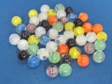 50 Marble King Cats Eye Glass Marbles – Made in USA – Good condition