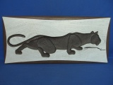 Vintage Burwood Products Wall Plaque of a Prowling Panther  - 12 1/2” T X 28 1/2” W