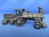 Cast Iron Steam Locomotive Toy 5 1/4” L – Raised Number on the Tender is 150 – Stands Appx 2” Tall