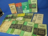 15 Asst Operator's Manuals:Case Combines, John Deere, Plymouth © 1936 & 1984 Olds Sound system & ele