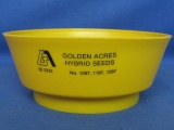 Vintage Advertising :Golden Acres Hybrid Seeds – Plastic Bowl 5 1/2” DIA x 2 184” Deep