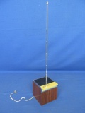Vintage Realistic Weatehradio Model 12 181B – Simulated Rosewood Veneer 3 1/4” Cube w/ Antenna