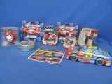 Nascar Collectibles:6  Number 8 Dale Earnhardt Jr. 2 nite lites & 3 Ornaments, #25 Tin & Decals & a
