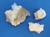 3 Arkansas Quartz Crystal Clusters – Longest piece is about 3 1/2”