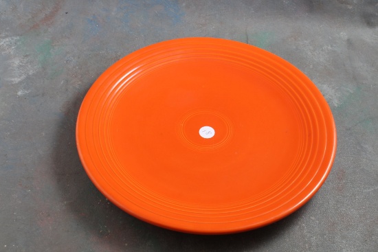Vintage Fiesta Orange Chop Charger Plate 12" Unmarked Not Uncommon in Earlier