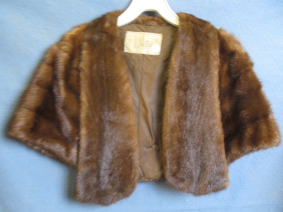 Vintage Mink Fur Stole – Dayton's –  Inside lining monogrammed HJA – Extra Small Size (no size tag)
