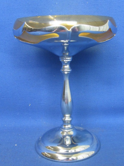 Art Nouveau Farber Bros. Krome Kraft Cambridge Glass Compote  Appx 7 ¼” T 5” DIA Top 51/2” DIA wides