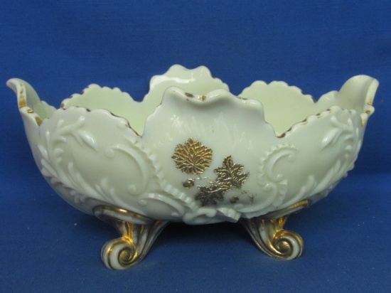 1890's Northwood Custard Glass Louis XV Pattern Master Berry Bowl