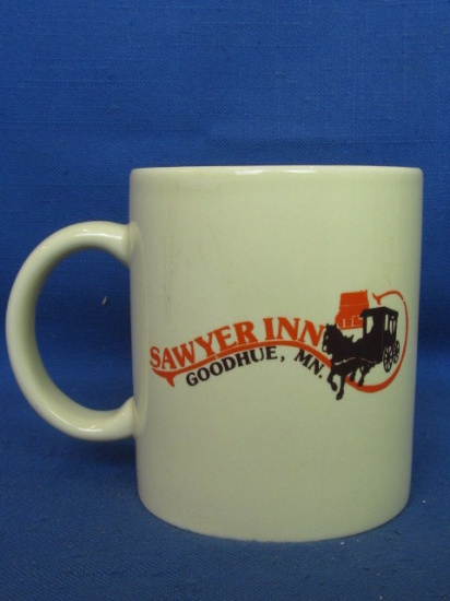 Restaurant Coffee Cup - “Sawyer Inn Goodhue, MN” Features an Amish buggy in the design