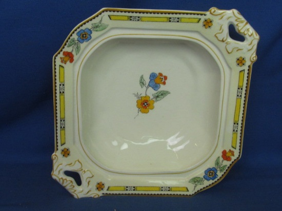 Square Serving Bowl W.H. Grindley & Co. Sheraton Ivory – 9” Square 2 1/2” Deep – Made in England