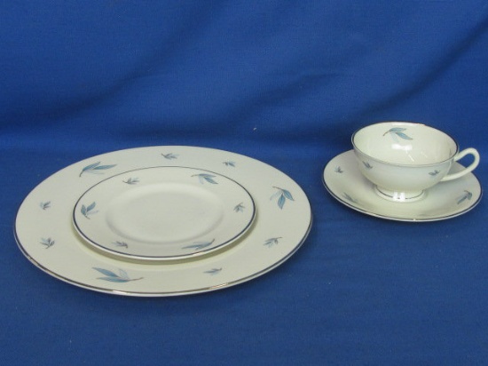 Syracuse China Set 12 Place Settings Celeste Pattern  with 2 Extra Cups, & 1 Extra Dessert
