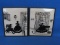 2 Matching 4”x 5” Silhouettes of Lady Pianist & Gentleman with Flute on Plain Background -