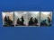 Set of 4 Silhouette Prints – Elegant Couples on Picnics in Meadows & Mountains – 4”x 5” -