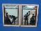 Two Vintage 7”x9” Silhouettes of Gentleman Calling on Lady at Doorstep – Old Wood Frame -