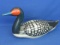 Folk Art – Wooden Loon Decoy 18 “ Long  and 9 1/2” Tall (body hollow) – Painted, Blue Glass Eyes