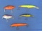 5 Fishing Lures –3-5” L  - Plastic no markings – As in Photos