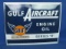 Gulf Aviation Domed Porcelain  on Metal Sign “Gulf  Aircraft Engine Oil Series “R” --12 3/4” T x 16