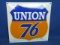 Union 76 Shield on a Domed Porcelain on Metal Sign 12” Square