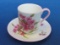 Miniature Porcelain Cup & Saucer by Shelley – Violet Design – Saucer is 3” in diameter