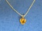 14 Kt Gold Citrine Heart Pendant on 19” 14 Kt Chain – Total weight is 1.1 grams