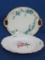 2 Hand Painted Plates – 1 is Haviland w Blue Flowers – 1 is Meissen? With Pink Rose